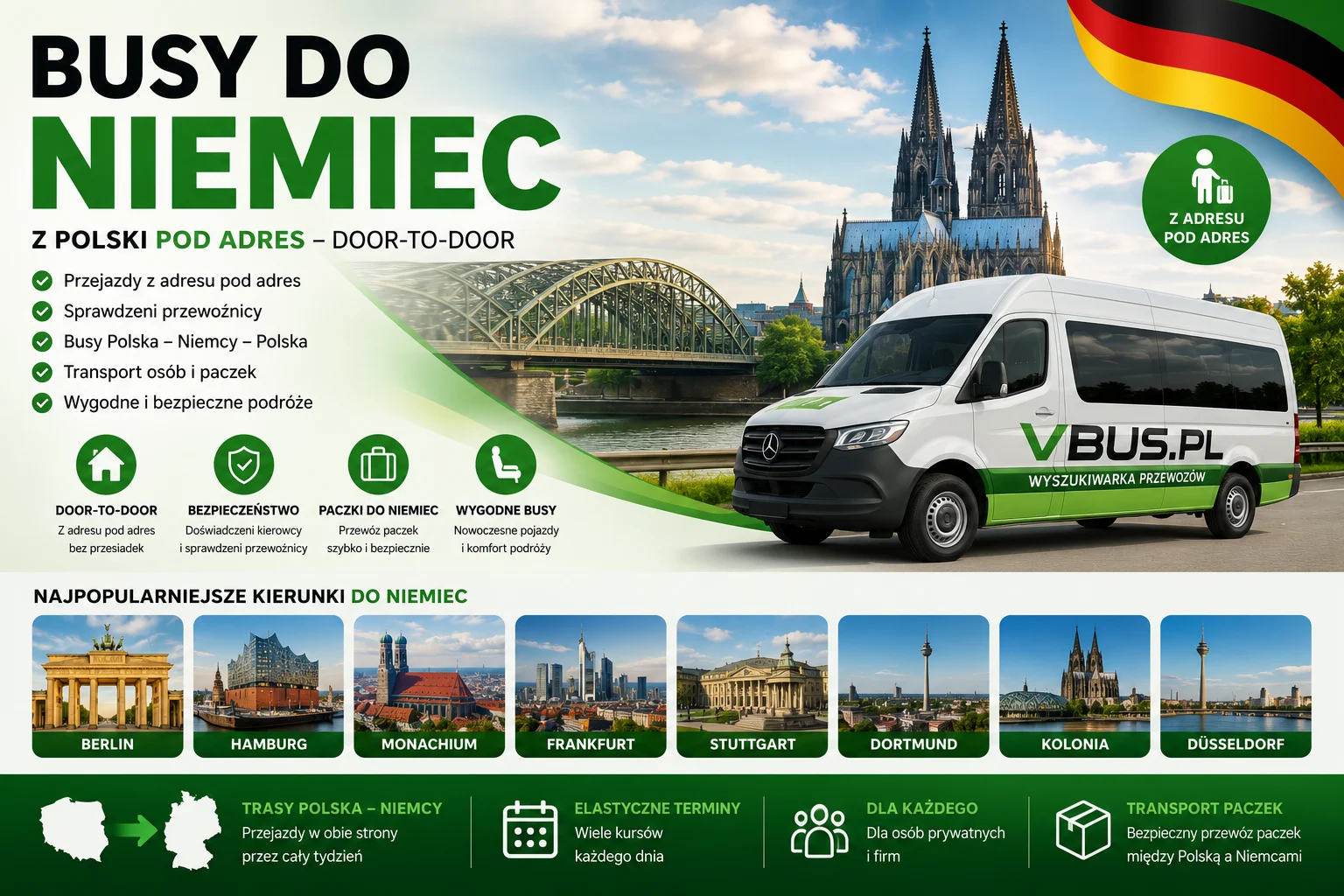 Busy do Niemiec z Polski – przewozy door to door transport osob i paczek wyszukiwarka przewozow VBUS.PL